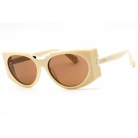NEW MAX MARA SUNGLASSES IVORY BROWN WOMEN EYEWEAR MAX MARA MM0123 25E
